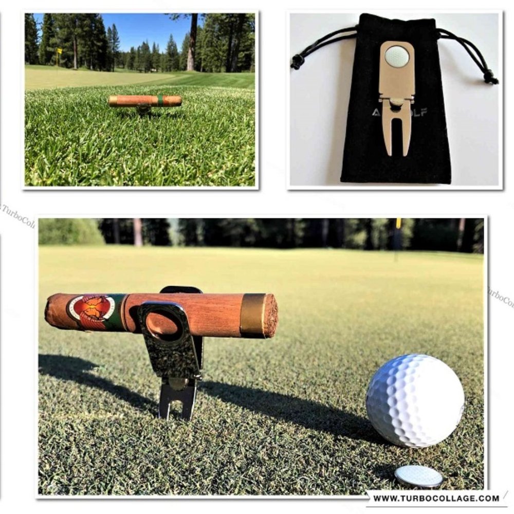 Cigar Holder and Golf Divot Tool with Ballmark